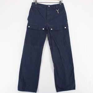 Reese Cooper Cargo Pants Mens 32 (28x29) Navy Blue Button Fly Canvas Made USA